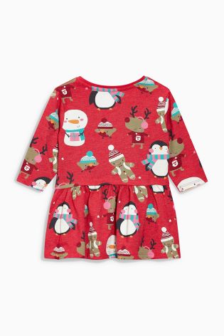 Red Christmas All-Over Print Tunic (3mths-6yrs)